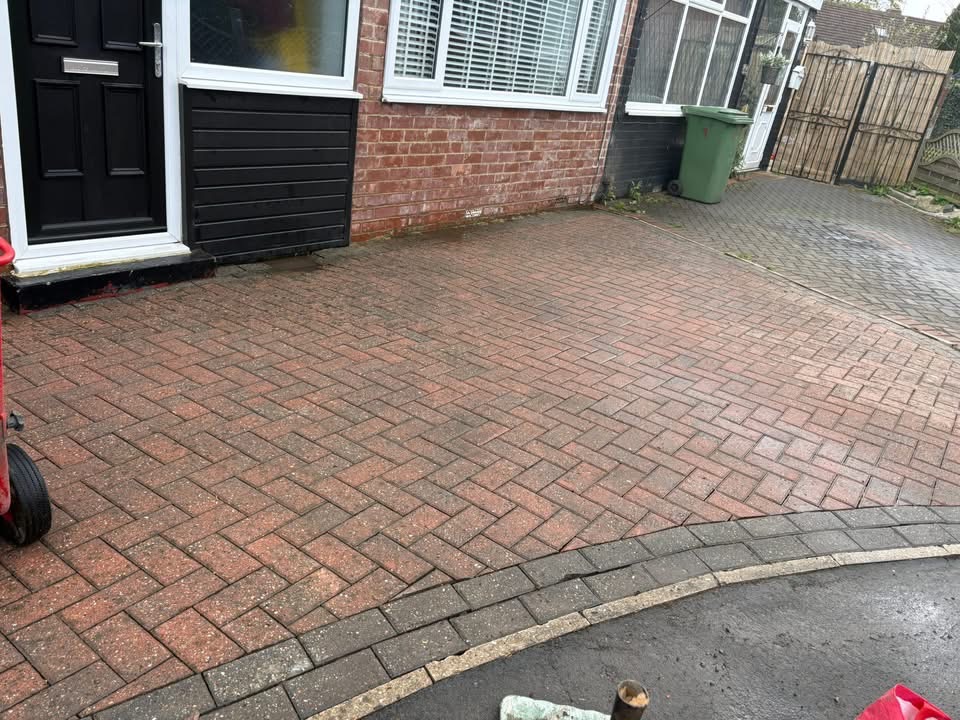 Block Paving Jet Washed after